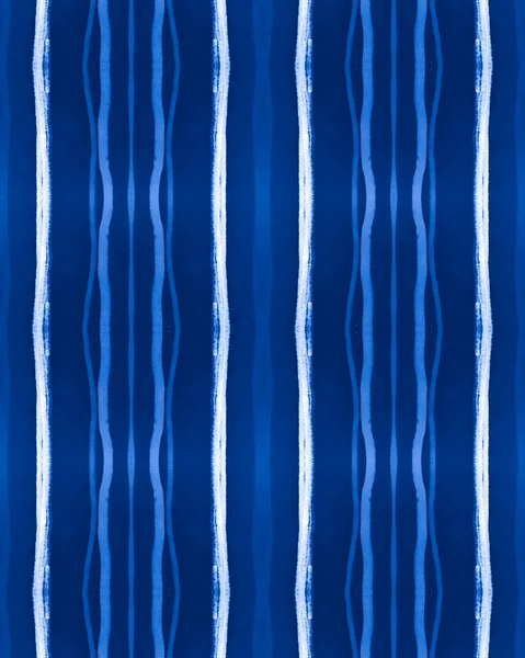 Indigo Grunge Pattern. Horizontal Stripe