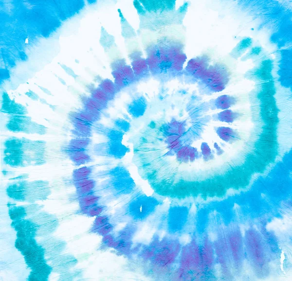 Espiral azul abstrato. Turquesa Batik Têxtil. — Fotografia de Stock