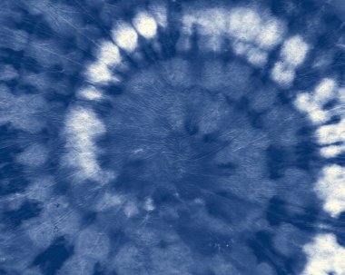 İndigo raundu. Dairesel Tye Boyası. Beyaz rulo 