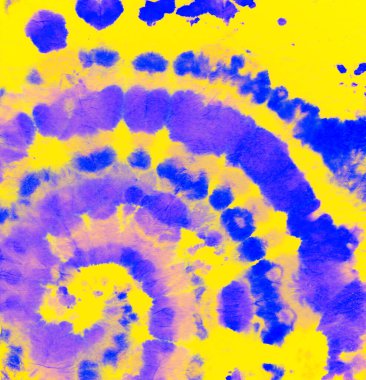 Boyalı kumaş. Sarı Batik Yazdırma. Hippi. 