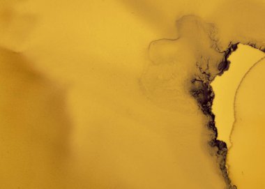 Siyah ve Sarı Soyut Akrilik Doku. Altın 