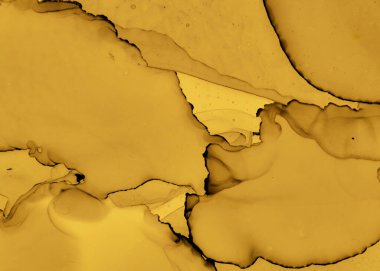 Siyah ve Sarı Soyut Akrilik Desen. Renk 