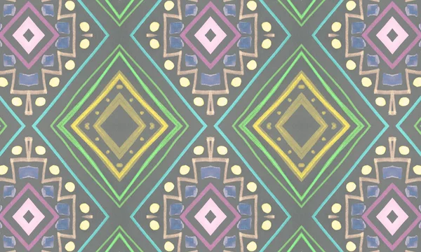 Colorful Tribal Background. Gray Navajo Ethnic — Stock Photo, Image