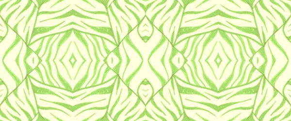 Zöld Absztrakt Egzotikus Határ. Zökkenőmentes akvarell — Stock Fotó