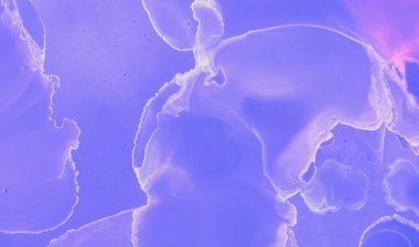 Soyut Mürekkep İllüstrasyonu. Mavi Fütürist Moda 