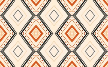 Kusursuz Aztek Yazıcısı. Moda Ikat Sembolü. Bej 