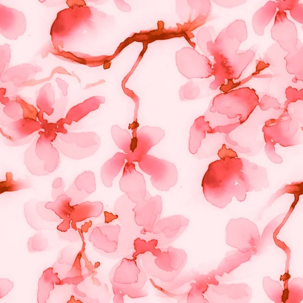 Illustrazione dei fiori di ciliegio. Carta da parati Apple. — Foto Stock