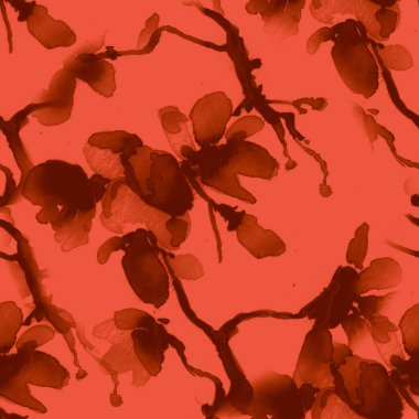 Kiraz çiçekleri pürüzsüz. Sakura Duvar Kağıdı. Kırmızı 