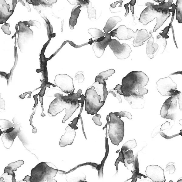Сакура Акварель. Яблочный цветок. Серый художник — стоковое фото