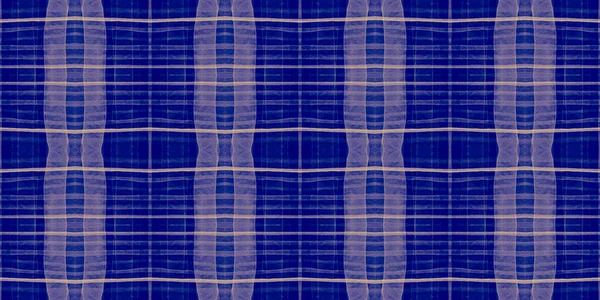 Watercolor Textured Checks. Blue Plaid Textile. — Stock Photo, Image