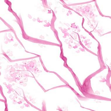 Sakura Suluboya. Beyaz kiraz yaprağı. Pembe. 