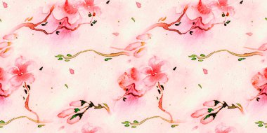 Suluboya Kiraz Çiçeği. Kusursuz Sakura. 