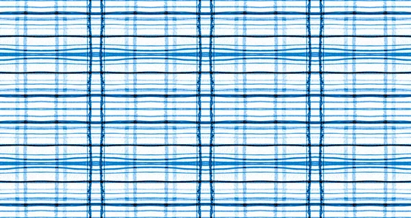 Plaid Fabric. White and Blue Check Texture.