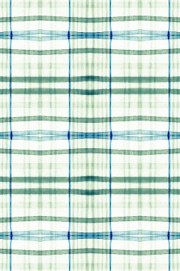 Suluboya İskoç baskısı. Yeşil Tartan Deseni. 
