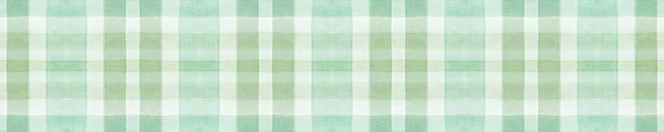 Groene Gingham check. Aquarel Tartan Materiaal. — Stockfoto