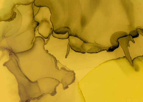 Fondo acrílico abstracto negro y amarillo. Gris — Foto de Stock