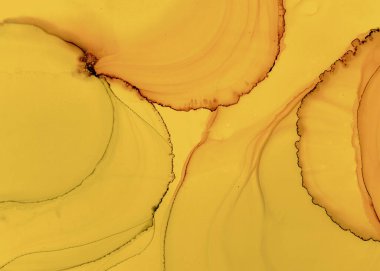 Siyah ve Sarı Soyut Akrilik Doku. Altın 