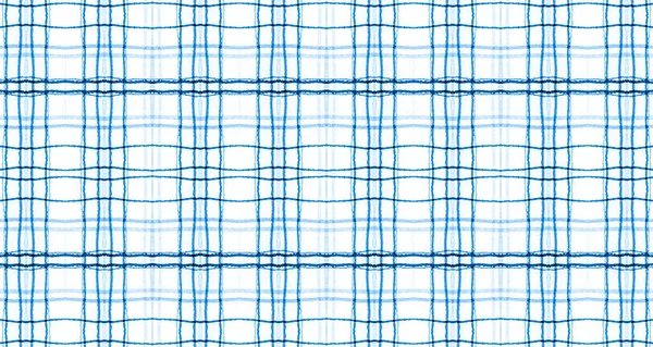 Plaid Fabric Pattern. Blue Indigo Picnic Texture. — Stock Photo, Image