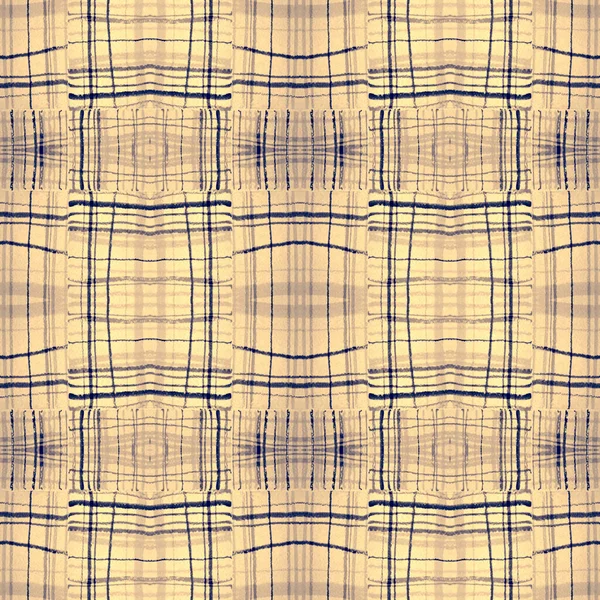 Gele Plein Plaid. Naadloze Checkered Twill. — Stockfoto
