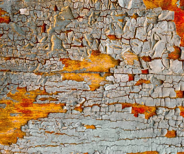 Wooden Rustic Wall. Blue Crack Surface. Painted