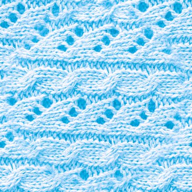 Mavi örgü deseni. Jacquard Kışı 