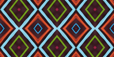 Kusursuz Rhombus Deseni. Fırça Zigzaglar tarafından çizilmiştir 