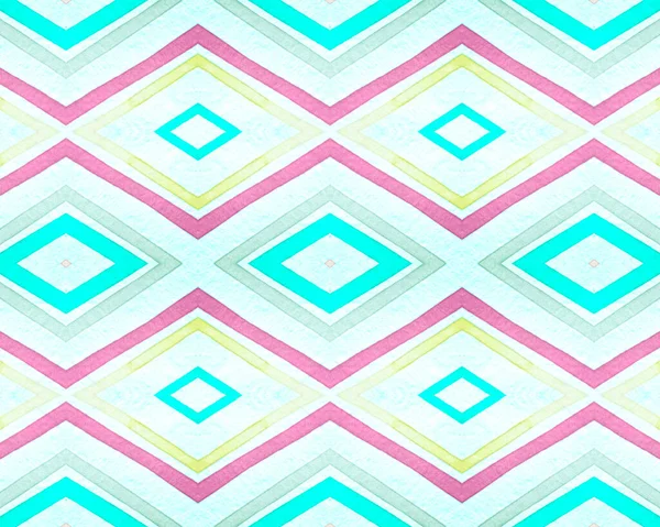 Seamless Rhombus Pattern. Watercolor Diamond — Stock Photo, Image
