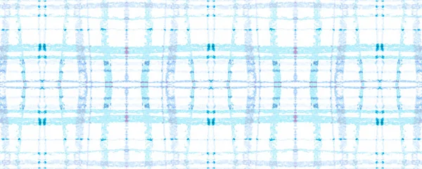 Blue Plaid nautico. Tartan acquerello bianco — Foto Stock