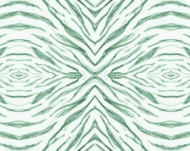 Yeşil Kusursuz Zebra Şablonu. Soyut Afrikalı 