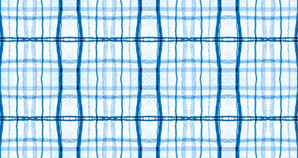 Plaid Fabric. White and Blue Picnic Texture. — Stock Photo, Image