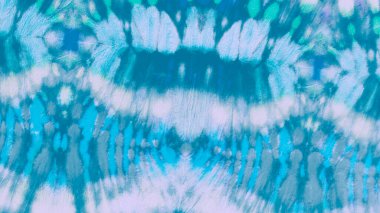 Mavi Kirli Kravat Boyası. Zigzag Vintage Yazdırma. 