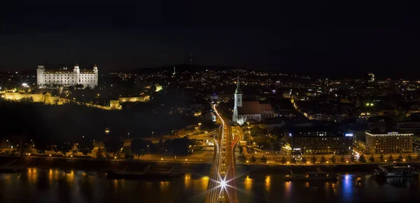 Vue Nuit Sur Centre Historique Bratislava Vieille Ville — Photo