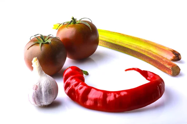 Groente Mix Van Knoflook Uien Tomaten Kruiden Een Uitstekende Keuze — Stockfoto