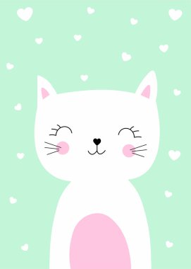 Vektör görüntü tekdüzen bir arka plan üzerinde bir kedi