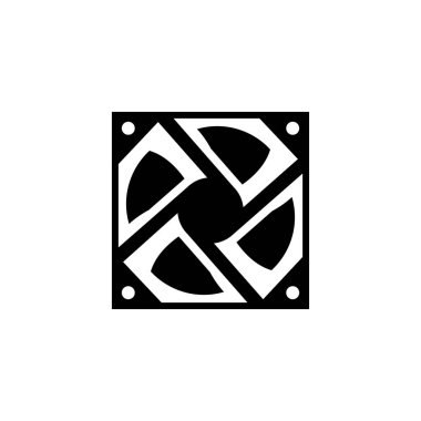 bilgisayar fanatifi simgesi veya katı stil vektör çizim