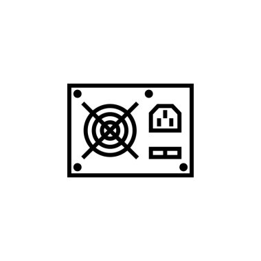 computer Power supply icon outline or line style vector illustration clipart