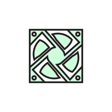 bilgisayar fan çizgi sembol stil vektör