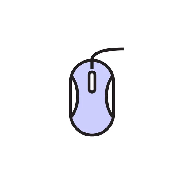 Icono del ratón relleno esquema o línea estilo vector ilustración — Vector de stock