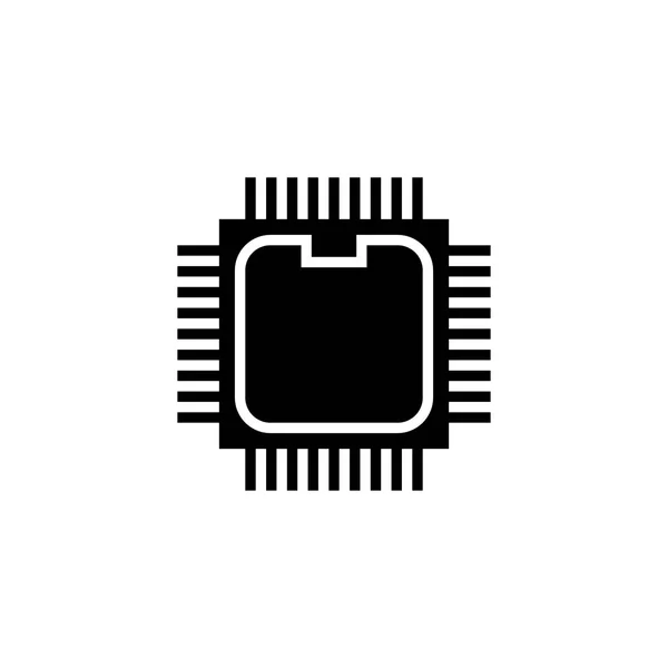 Icono del procesador glifo o ilustración de vectores de estilo sólido — Vector de stock