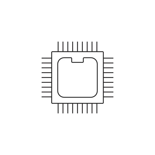 Schéma d'icône de processeur ou illustration vectorielle de style ligne — Image vectorielle