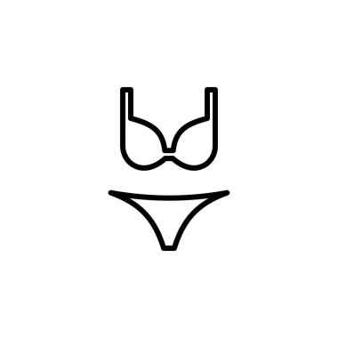 çizgi tarzı ile bikini simgesi. moda simgesi