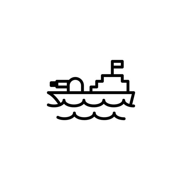 Válečná loď ikona zásoby dopravních prostředků izolovaný vektor — Stockový vektor