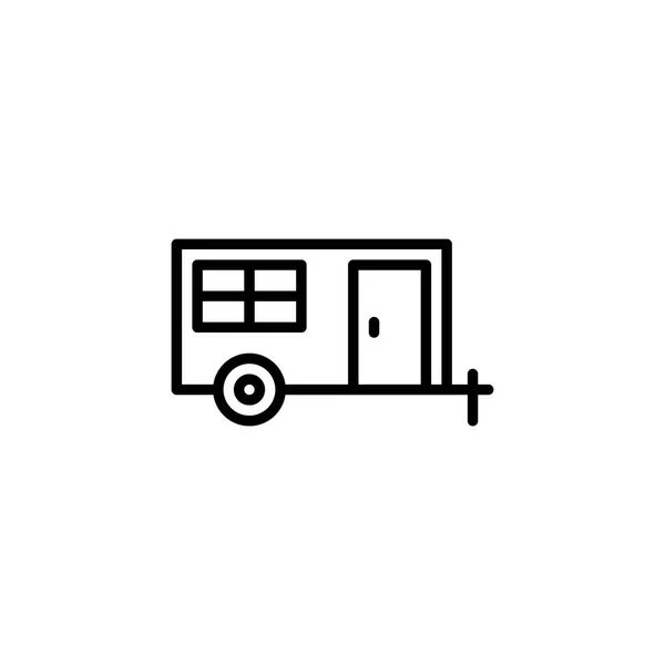 Camper icono. línea estilo icono vector ilustración — Vector de stock
