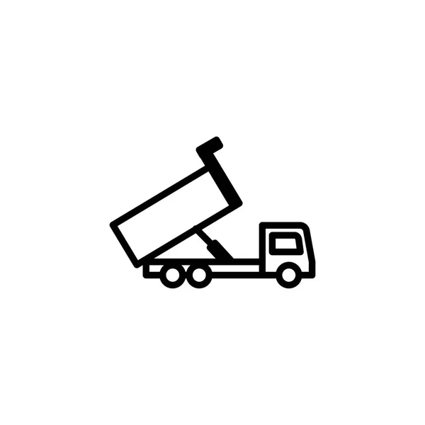 Icono de camión volquete. línea estilo icono vector ilustración — Vector de stock