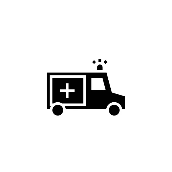 Icono de ambulancia sólido. vehículo e icono de transporte stock — Vector de stock