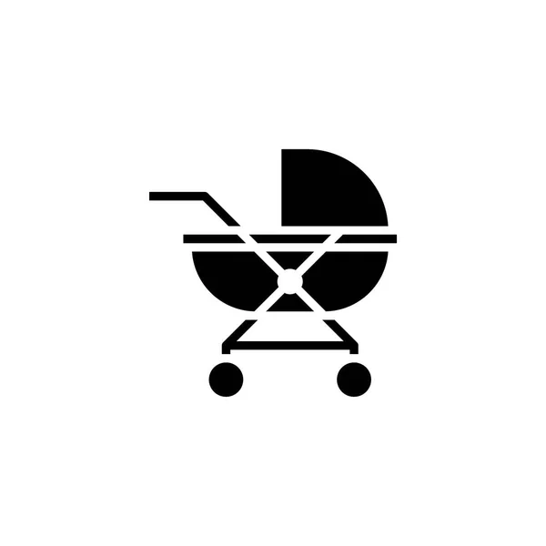 Baby carriage icon solid. vehicle and transportation icon stock — Stock Vector