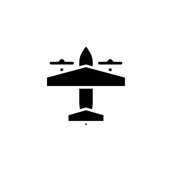 Bomber plane icon solid. vehicle and transportation icon stock — Stock Vector