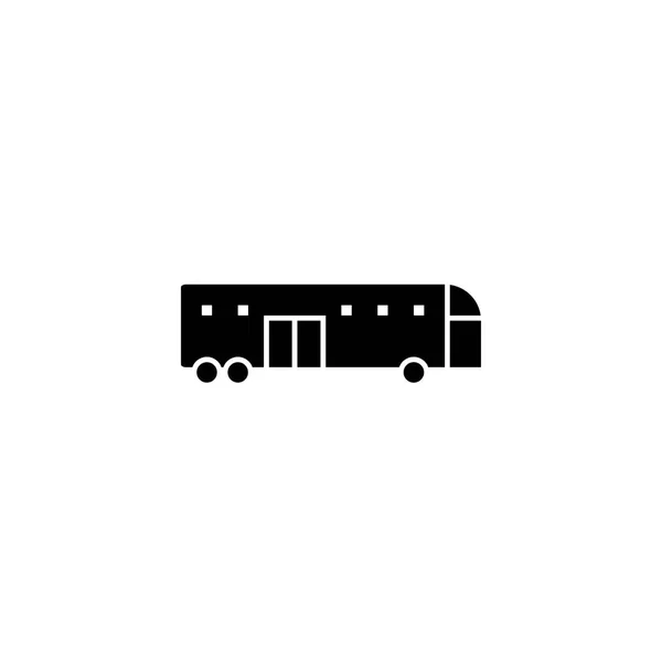Bussymbol solide. Bestand an Fahrzeug- und Transportsymbolen — Stockvektor