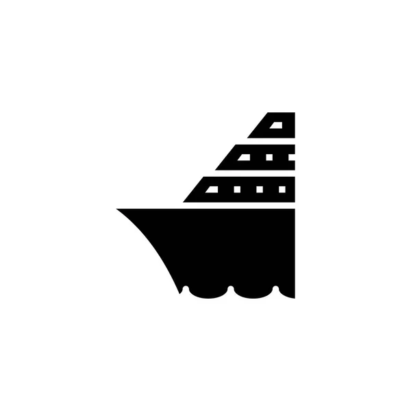 Το εικονίδιο του κρουαζιερόπλοιου στερεού. απόθεμα εικονιδίων οχήματος και μεταφοράς — Διανυσματικό Αρχείο