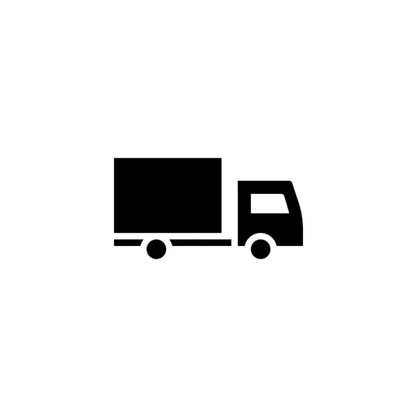 Ikon truk pengiriman padat. saham kendaraan dan ikon transportasi - Stok Vektor